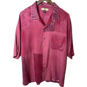 Tommy Bahama Shirt Mens Size L Vintage Hawaiian Camp Silk